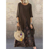 New WomenPeasant Ethnic Boho Long Shirt Vest Dress Summer Casual Long Sleeve Loose Kaftan Maxi Dress Sundress Plus Size