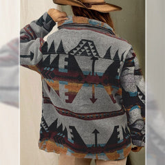 PLUS SIZE Ayiana Gray Aztec Jacket