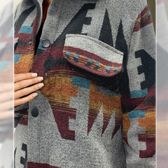 PLUS SIZE Ayiana Gray Aztec Jacket