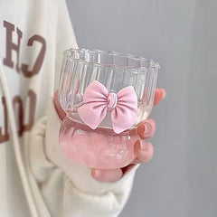 Coquette Pink Bow Glass Cup