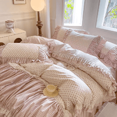 Pink Gingham & Ditsy Floral Duvet Cover
