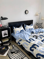 Korean Pink Letter Bedding Set