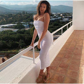 Pleated Suspender Skirt Long Lace Dress