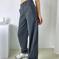 Womens High Waist Straight Pants