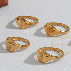 Handmade Tarnish Free Stainless Steel 18k Gold  Rings