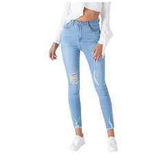 Brand New High Quality Wholesale Woman Denim Pencil Pants Top Brand Stretch Jeans High Waist Pants High Waist Jeans