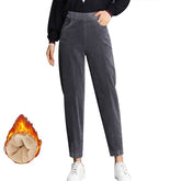 Winter Thick Lambskin Cashmere Pants Warm Female Casual Cotton Pants Loose Harlan Long Trousers Plus Size S-3XL