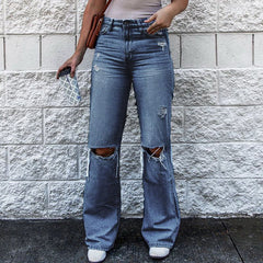Fashion Jeans High Waist Straight Denim Mom Pants