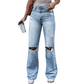 Fashion Jeans High Waist Straight Denim Mom Pants