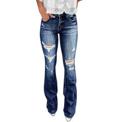 Flare Jeans Pants Vintage Denim Ladies Jeans High Waist Fashion Stretch Pocket Trousers Wide Leg Jeans Plus Size