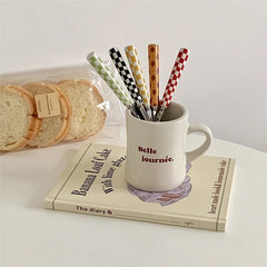 Retro Checkerboard Cutlery Set