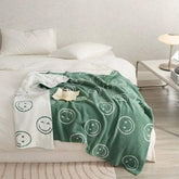 Smiley Face Blanket - Green