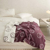 Smiley Face Blanket - Purple