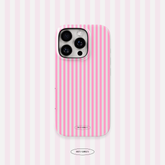 Preppy Pink Striped iPhone Case
