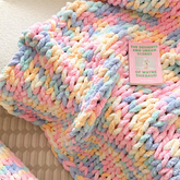 Tie-dyed Chunky Knitted Blanket