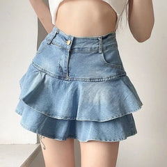 Y2K Coquette Vintage Denim Skirt