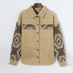 Lilibet Aztec Print Corduroy Shacket