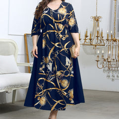 Plus Size Chrysanthemum Maxi Dress