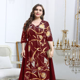 Plus Size Chrysanthemum Maxi Dress