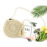 Raffia Crossbody Circle Bag