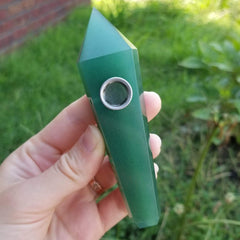 Green Aventurine Crystal Pipe
