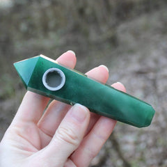Green Aventurine Crystal Pipe