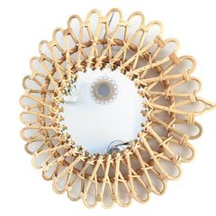 Rattan Round Hanging Mirror