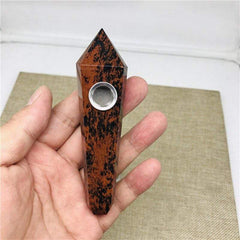 Red Obsidian Crystal Pipe