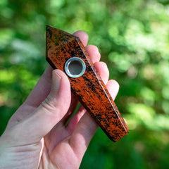 Red Obsidian Crystal Pipe