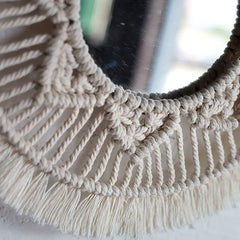 Round Macrame Woven Mirror