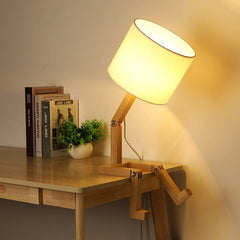 Robot Wooden Table Lamp