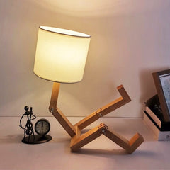 Robot Wooden Table Lamp