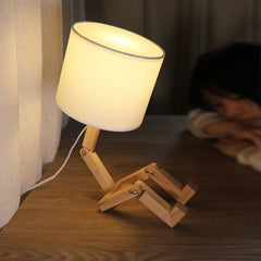 Robot Wooden Table Lamp