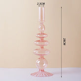Purple and Pink Glass Candle Holders