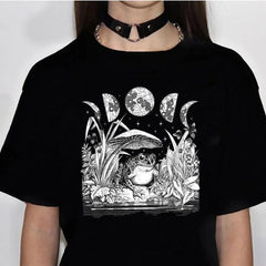 Frog Mushroom Moon Witchy T-Shirt