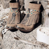 Fringed Boho Dreamcatcher Ankle Boots