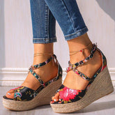Floral Platform Sandals