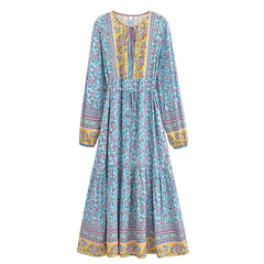 Juniper Floral Maxi Dress In Blue