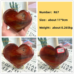 Natural Carnelian Stone Heart Carving