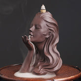 Female Face Backflow Incense Burner