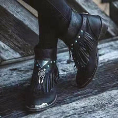 Fringed Boho Dreamcatcher Ankle Boots