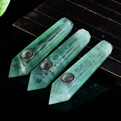 Green Fluorite Crystal Pipe