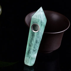 Green Fluorite Crystal Pipe