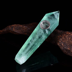 Green Fluorite Crystal Pipe