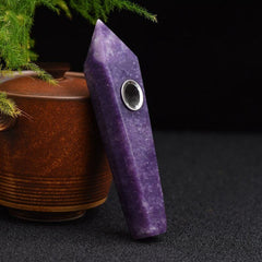 Lepidolite Crystal Pipe