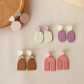 Macaron Geometric Dangle Earrings