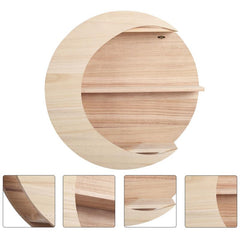 Moon Wooden Wall Shelf