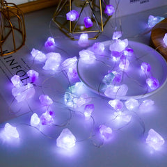 Natural Quartz Crystals String Lights