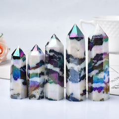 Natural Titanium Aura Crystal Tower