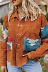 Océane Aztec Patchwork Corduroy Shacket